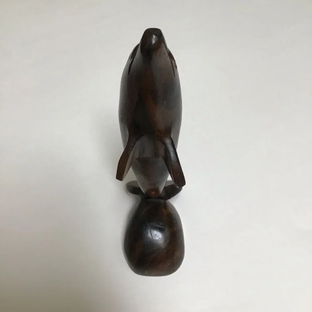 Dolphin Statue 6” Hand Carved Ironwood Wood Art Decor Marine Coastal FL Vintage
